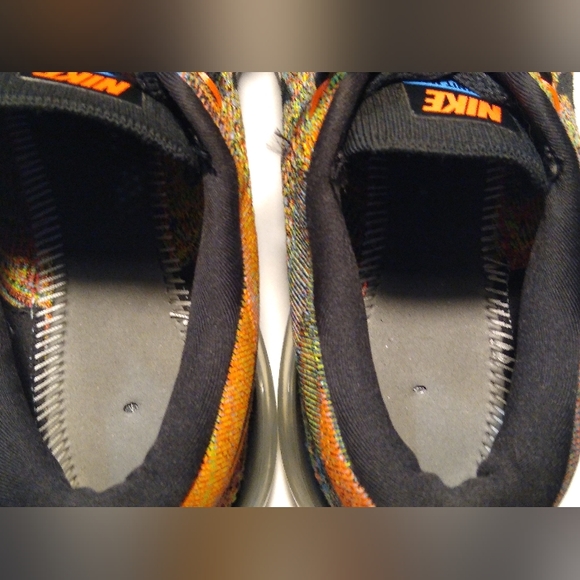 Nike Flyknit Air Max Multi-Color Chalk Blue Hyper Orange Women's Size 8.5 - Picture 6 of 8